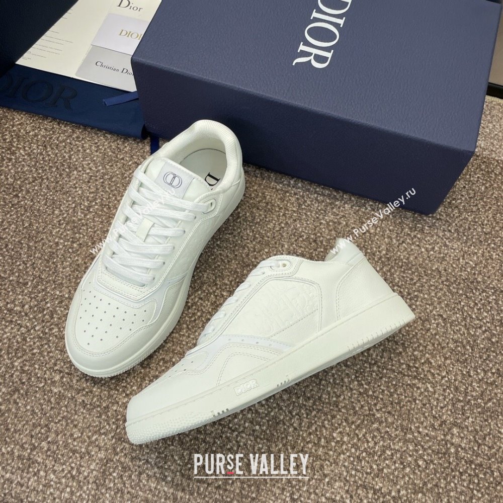 Dior B27 Low-Top Sneakers in Grained Calfskin White 2024 0723 (SS-2407230084)