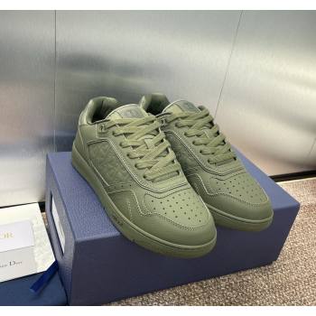 Dior B27 Low-Top Sneakers in Grained Calfskin Khaki Green 2024 0723 (SS-2407230085)