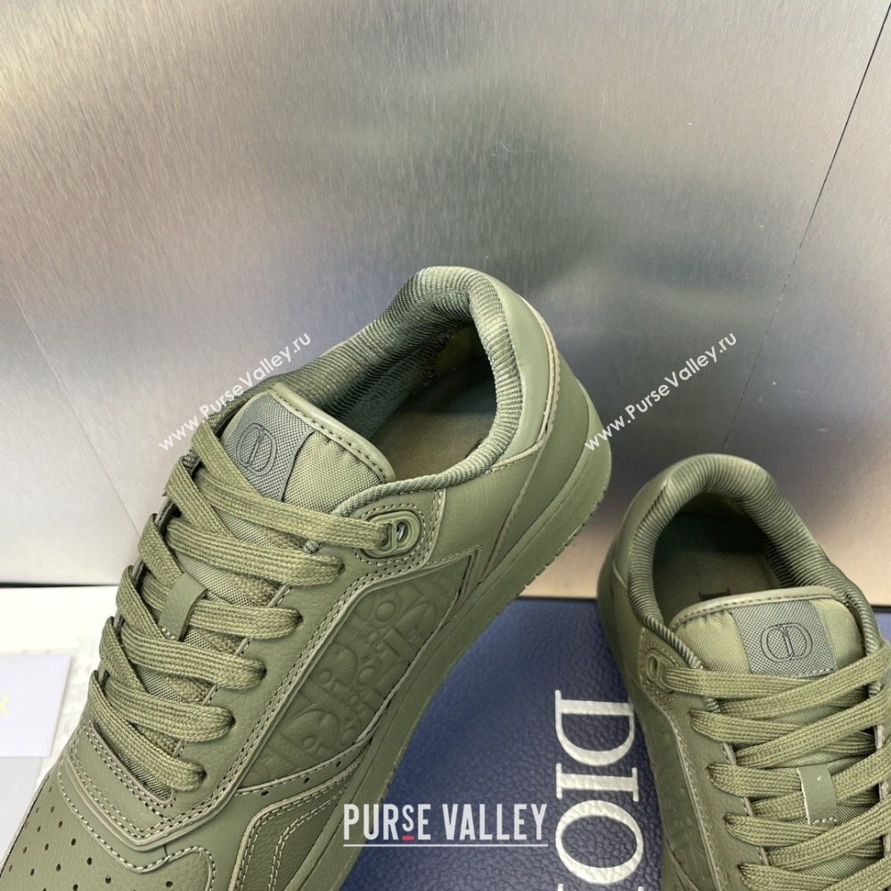 Dior B27 Low-Top Sneakers in Grained Calfskin Khaki Green 2024 0723 (SS-2407230085)