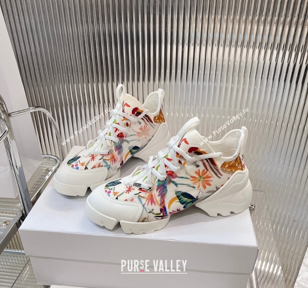 Dior D-Connect Sneakers in Bird Printed Technical Fabric 2024 0723 (MD-2407230086)