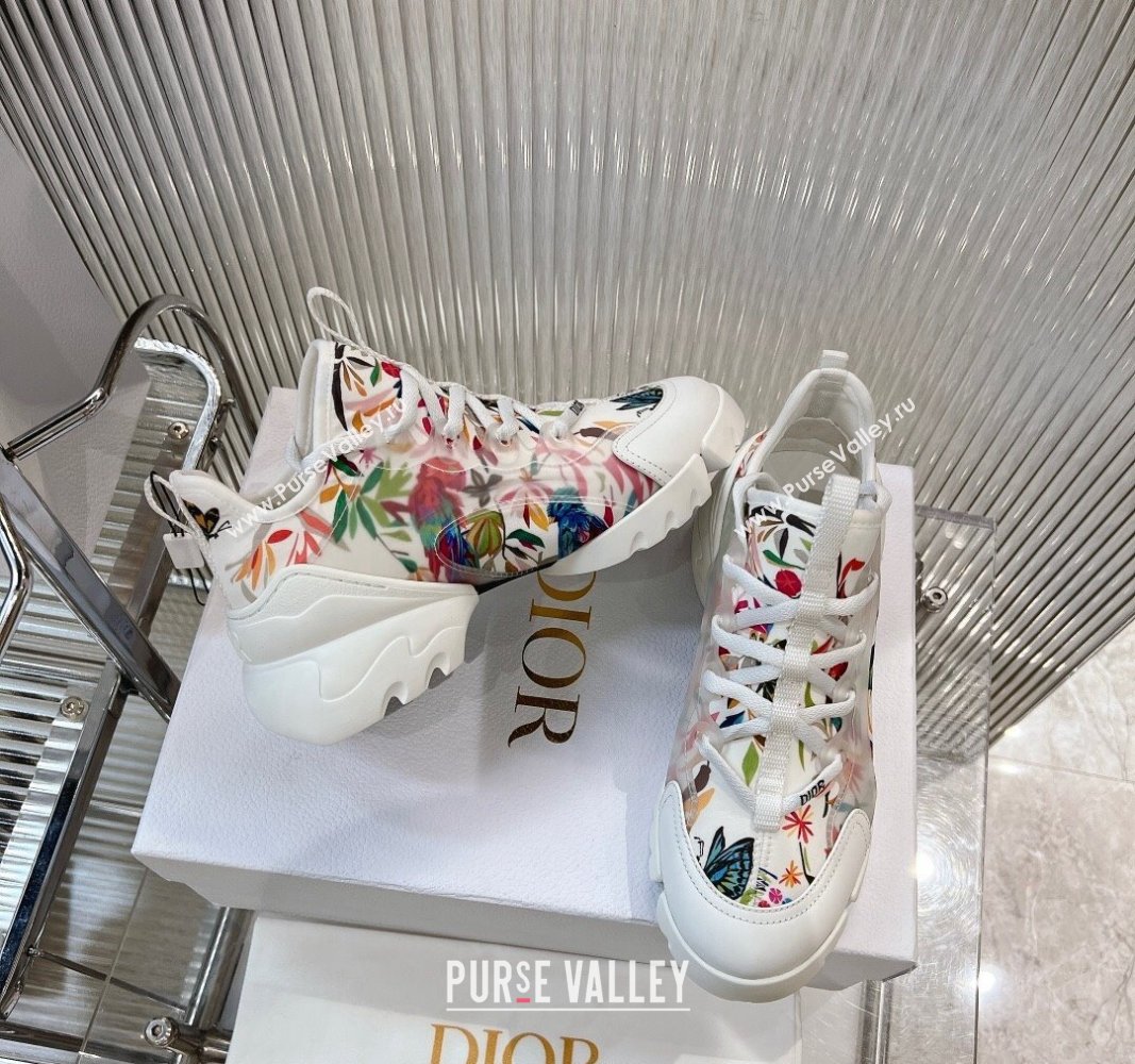 Dior D-Connect Sneakers in Bird Printed Technical Fabric 2024 0723 (MD-2407230086)