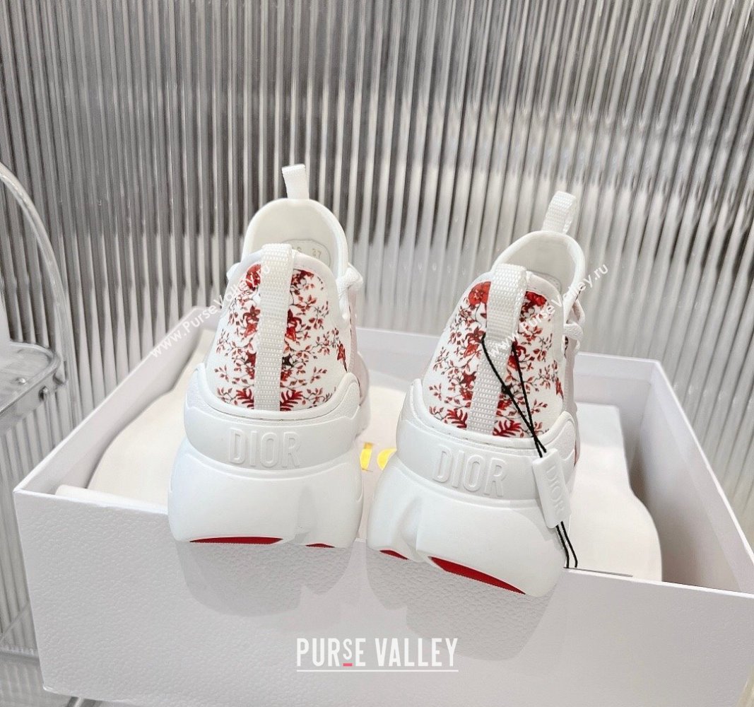 Dior D-Connect Sneakers in Red Butterfly Printed Technical Fabric 2024 0723 (MD-2407230087)