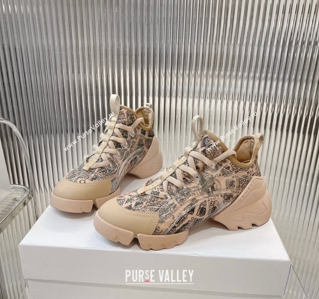 Dior D-Connect Sneakers in Plan de Paris Printed Technical Fabric 2024 0723 (MD-2407230088)