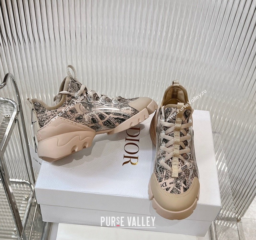 Dior D-Connect Sneakers in Plan de Paris Printed Technical Fabric 2024 0723 (MD-2407230088)