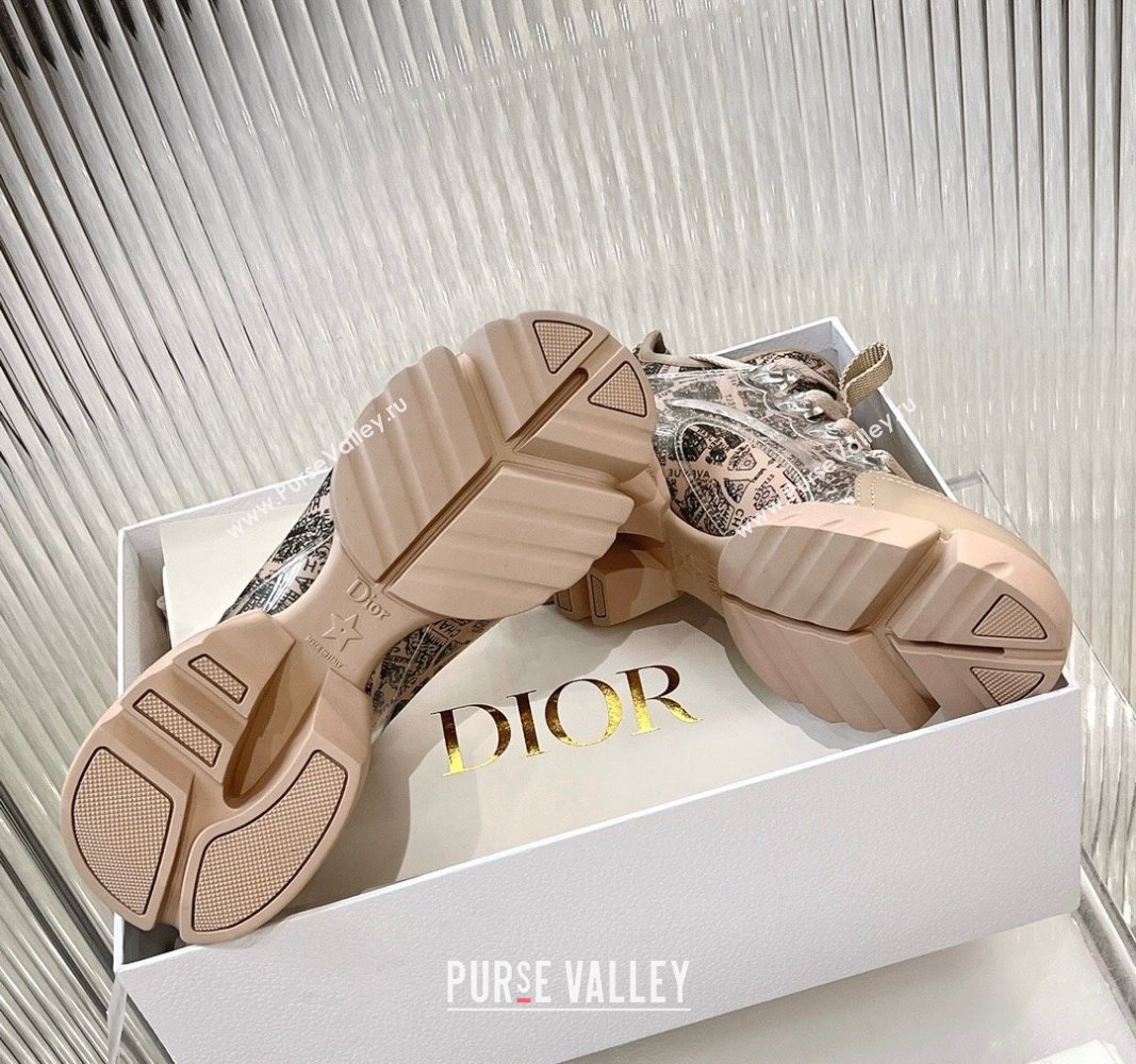 Dior D-Connect Sneakers in Plan de Paris Printed Technical Fabric 2024 0723 (MD-2407230088)