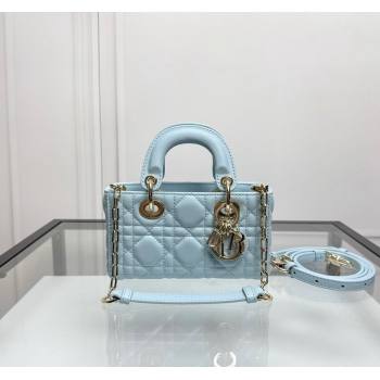 Dior Lady D-Joy Micro Bag in Pale Blue Cannage Lambskin 2024 0806 (XXG-240806005)