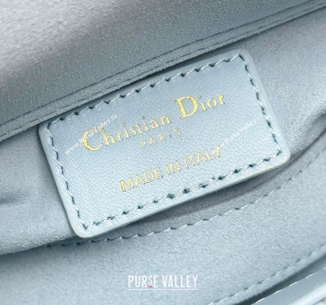 Dior Lady D-Joy Micro Bag in Pale Blue Cannage Lambskin 2024 0806 (XXG-240806005)