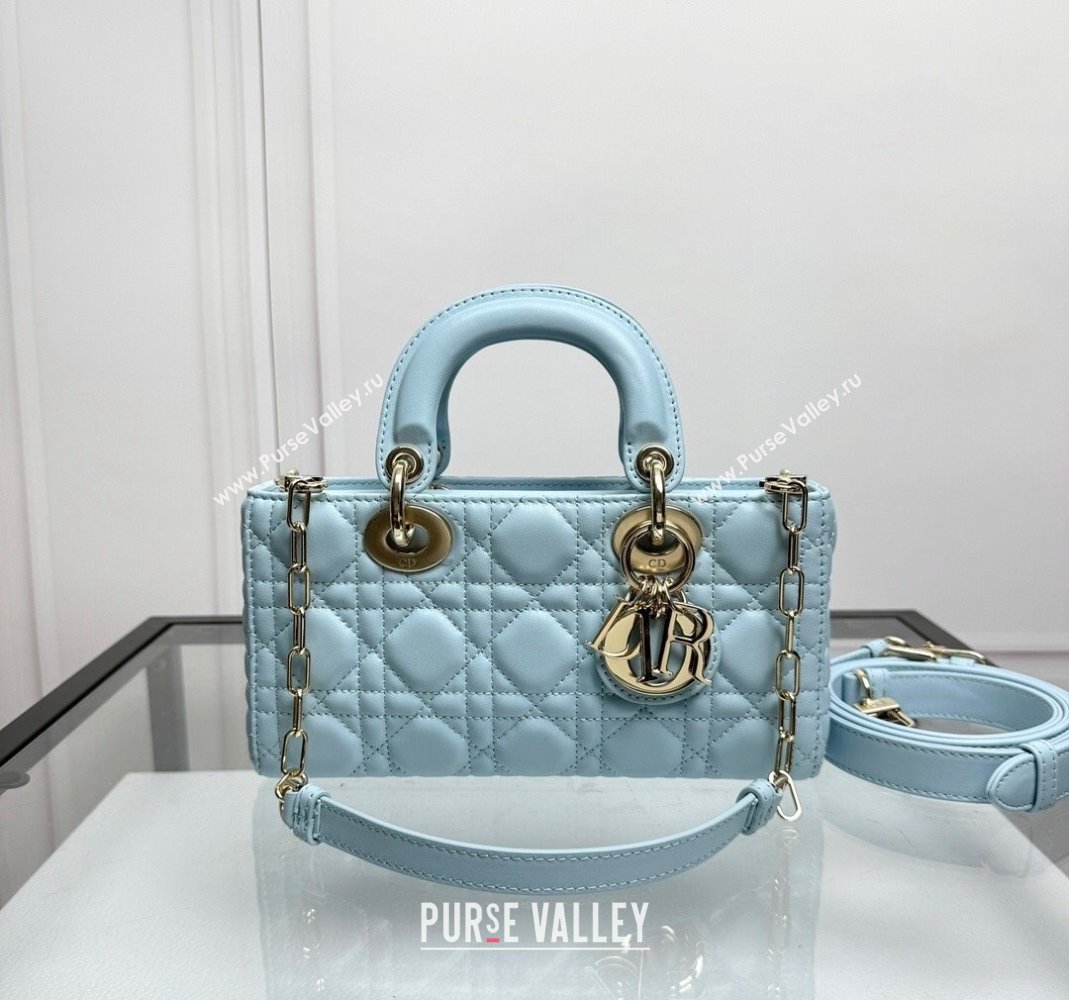 Dior Lady D-Joy Small Bag in Pale Blue Cannage Lambskin 2024 0806 (XXG-240806006)