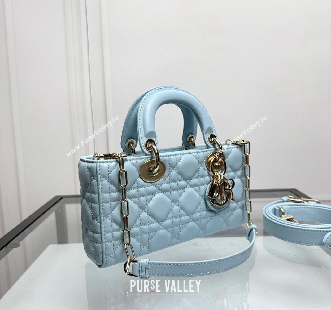 Dior Lady D-Joy Small Bag in Pale Blue Cannage Lambskin 2024 0806 (XXG-240806006)