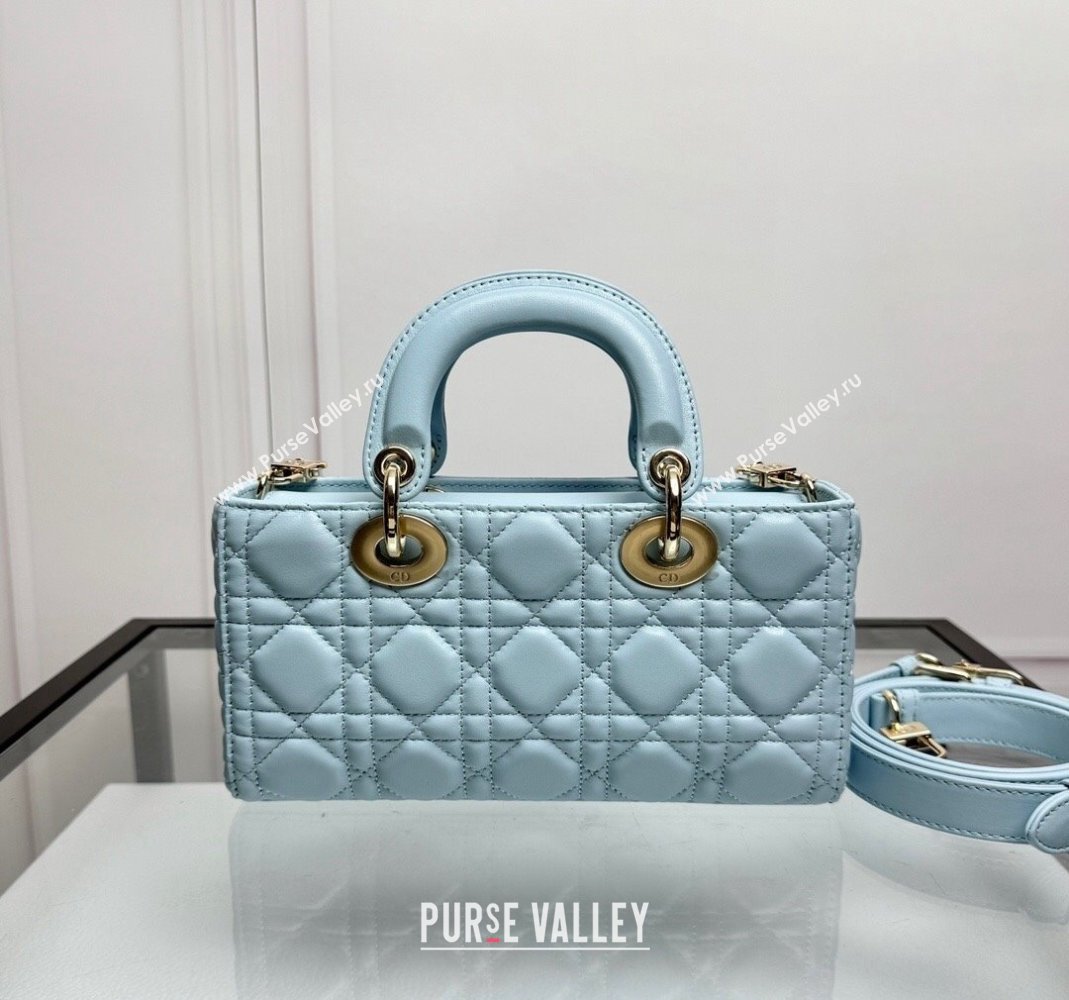 Dior Lady D-Joy Small Bag in Pale Blue Cannage Lambskin 2024 0806 (XXG-240806006)