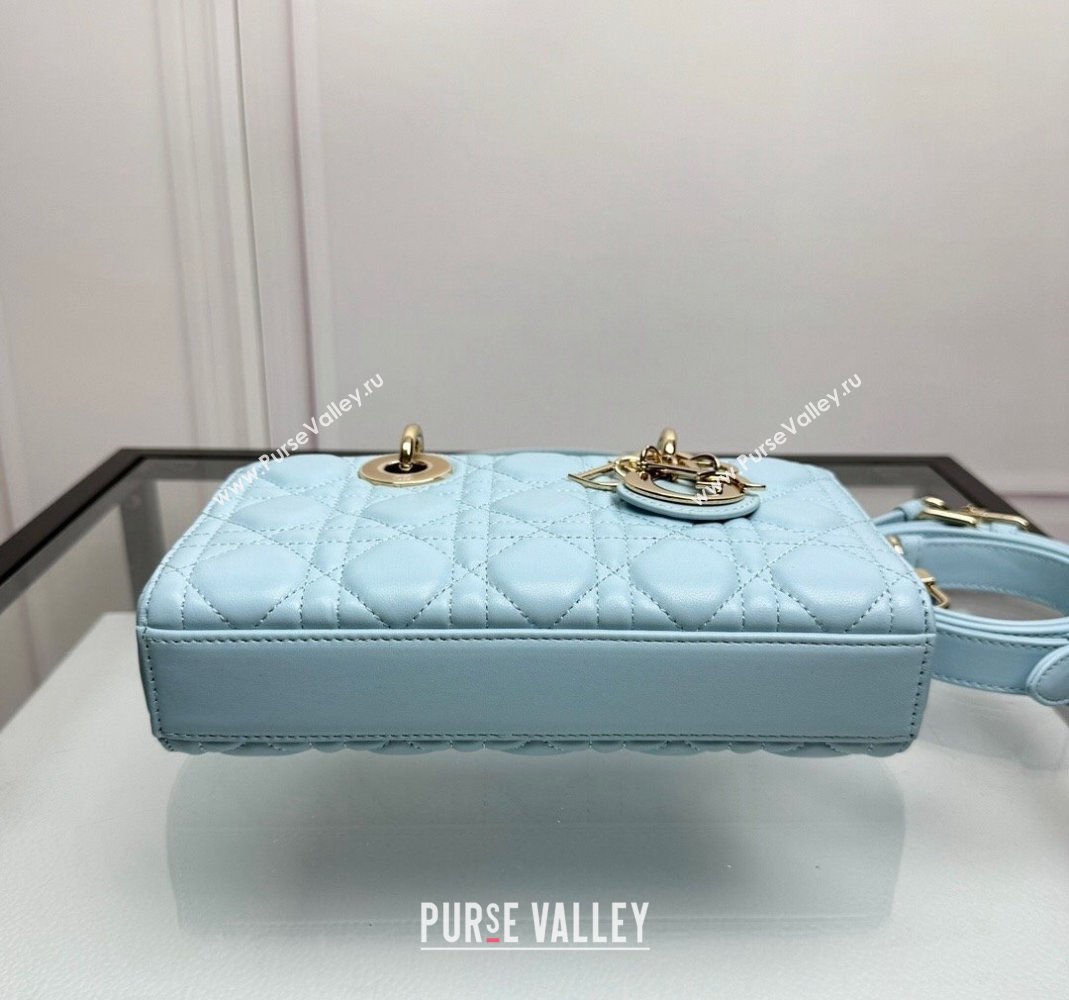 Dior Lady D-Joy Small Bag in Pale Blue Cannage Lambskin 2024 0806 (XXG-240806006)