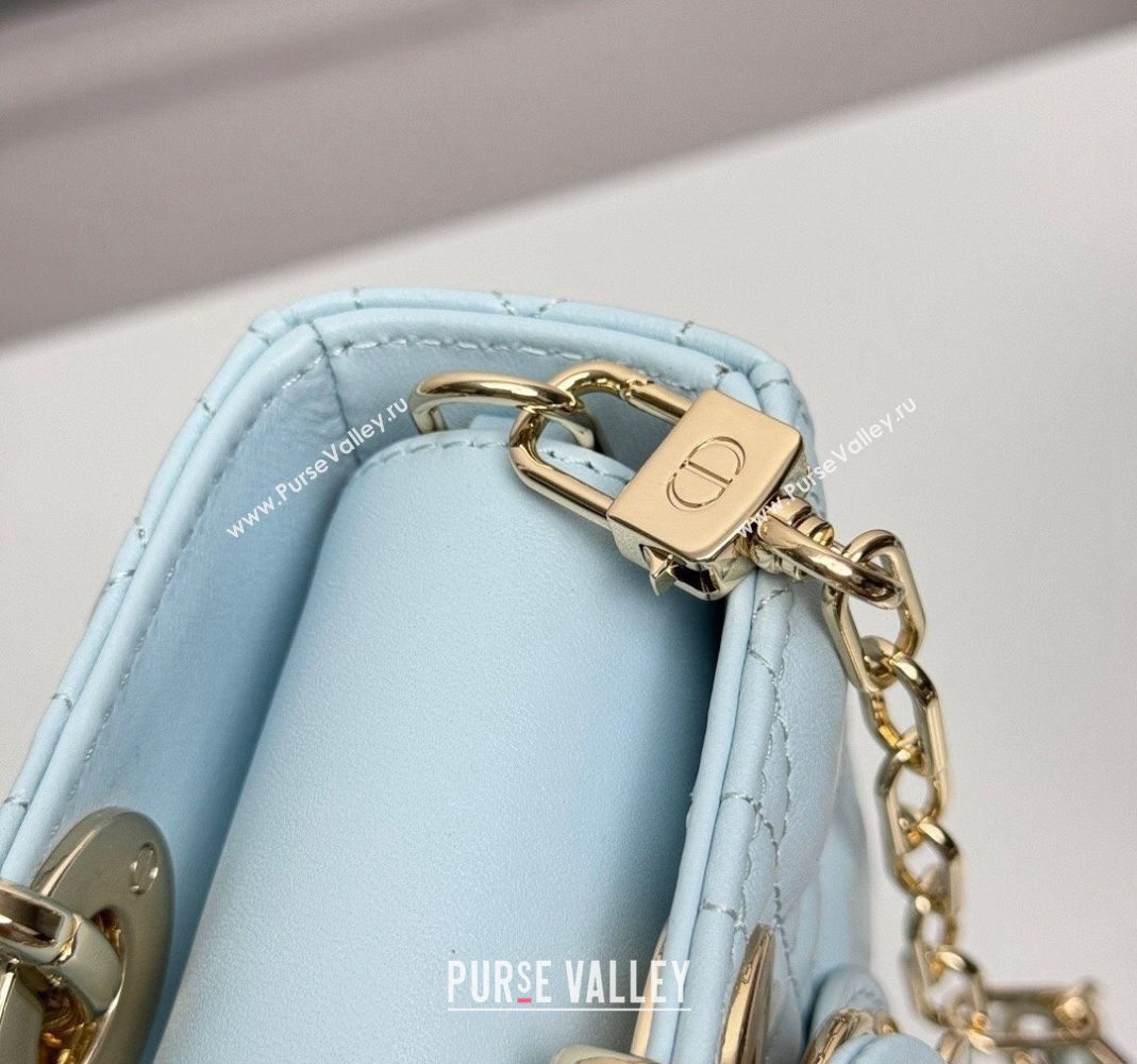 Dior Lady D-Joy Small Bag in Pale Blue Cannage Lambskin 2024 0806 (XXG-240806006)