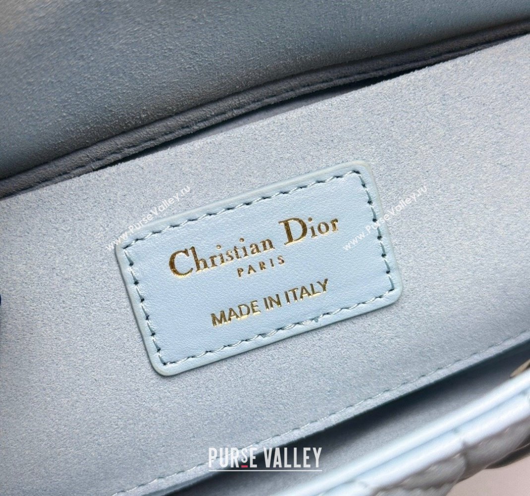 Dior Lady D-Joy Small Bag in Pale Blue Cannage Lambskin 2024 0806 (XXG-240806006)