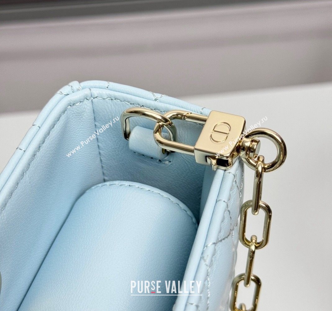 Dior Lady D-Joy Medium Bag in Pale Blue Cannage Lambskin 2024 0806 (XXG-240806007)