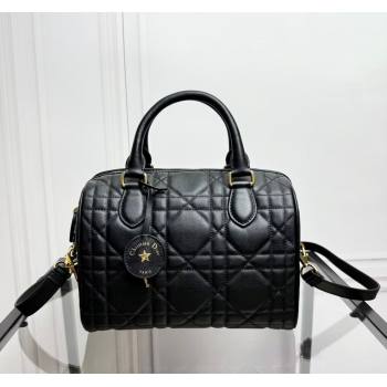 Dior Groove 25 Boston Bag in Black Macrocannage Calfskin 2024 (XXG-240805118)