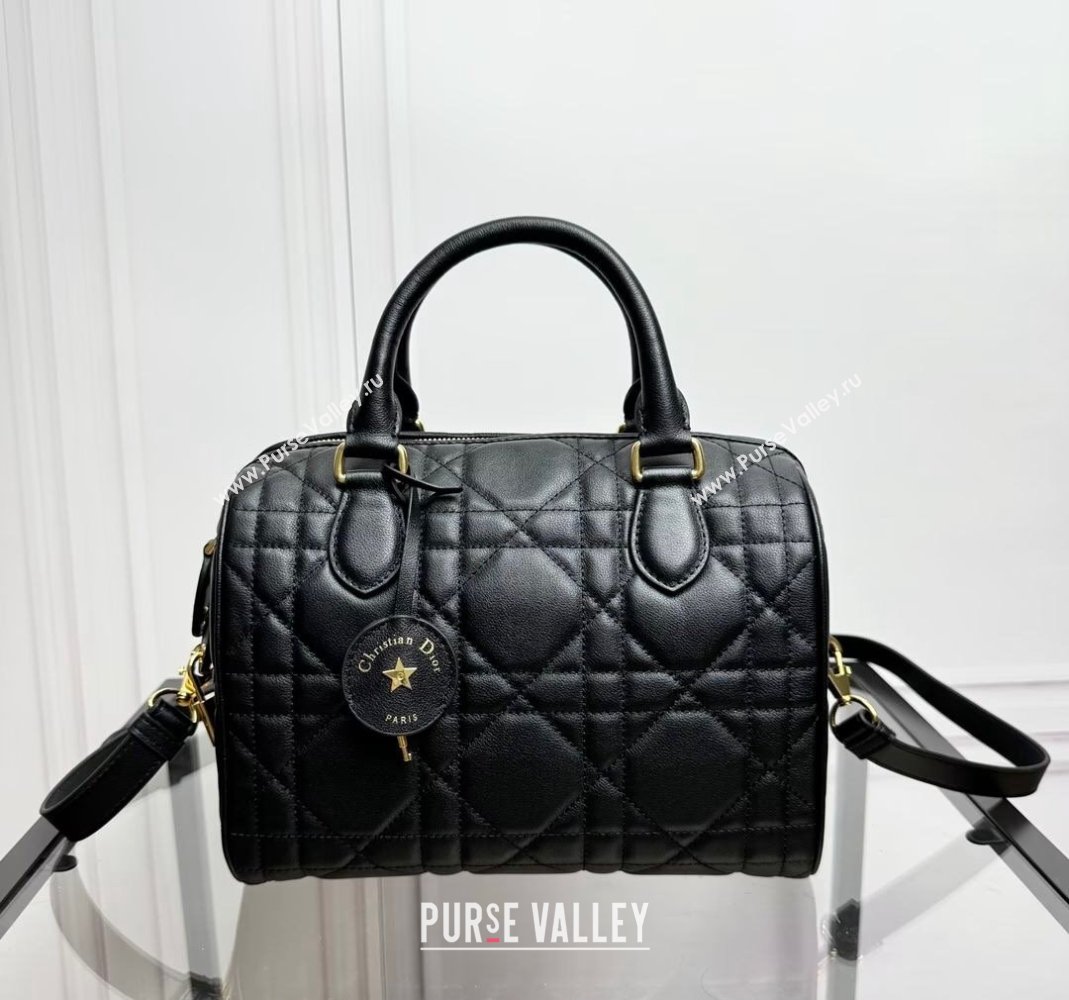 Dior Groove 25 Boston Bag in Black Macrocannage Calfskin 2024 (XXG-240805118)