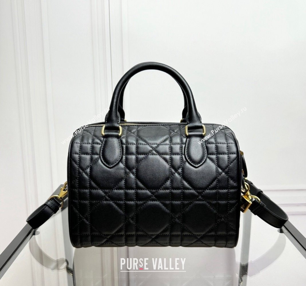 Dior Groove 25 Boston Bag in Black Macrocannage Calfskin 2024 (XXG-240805118)