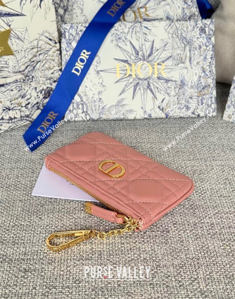 Dior 30 Montaigne Glycine Key Pouch in Grained Calfskin Pale Pink 2024 (XXG-240805123)