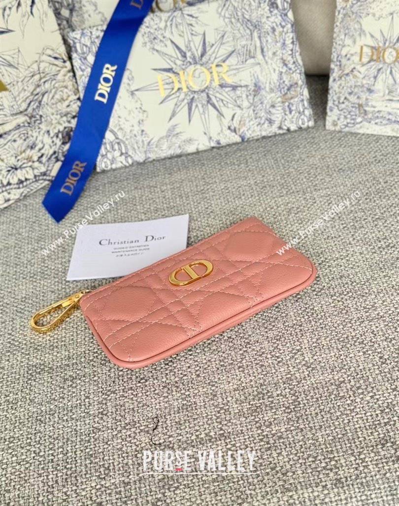 Dior 30 Montaigne Glycine Key Pouch in Grained Calfskin Pale Pink 2024 (XXG-240805123)