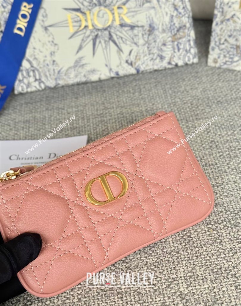 Dior 30 Montaigne Glycine Key Pouch in Grained Calfskin Pale Pink 2024 (XXG-240805123)