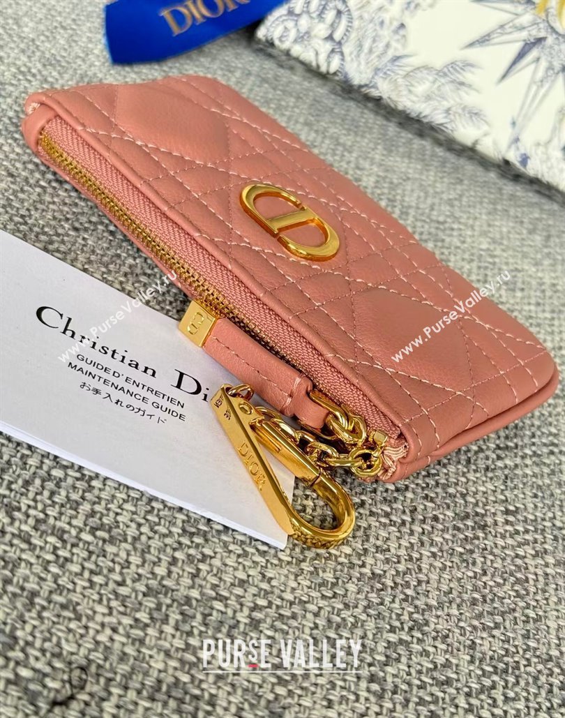 Dior 30 Montaigne Glycine Key Pouch in Grained Calfskin Pale Pink 2024 (XXG-240805123)