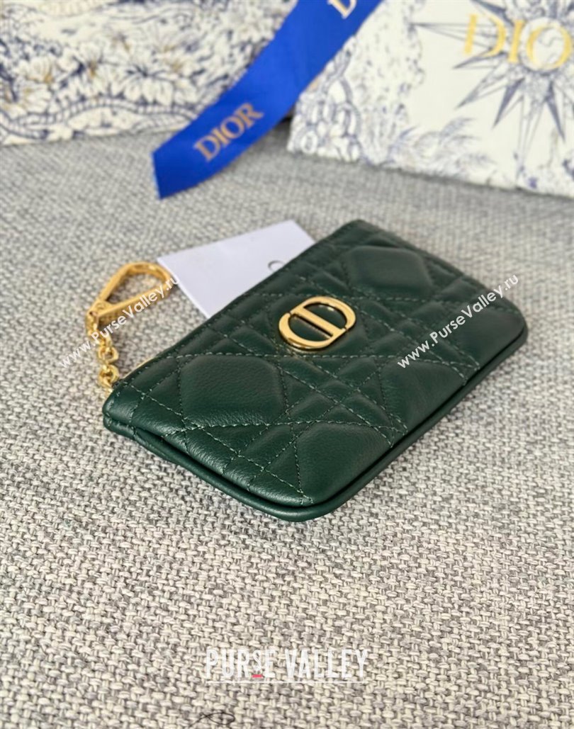 Dior 30 Montaigne Glycine Key Pouch in Grained Calfskin Green 2024 (XXG-240805125)