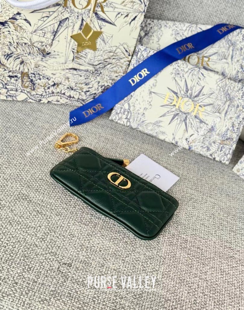 Dior 30 Montaigne Glycine Key Pouch in Grained Calfskin Green 2024 (XXG-240805125)