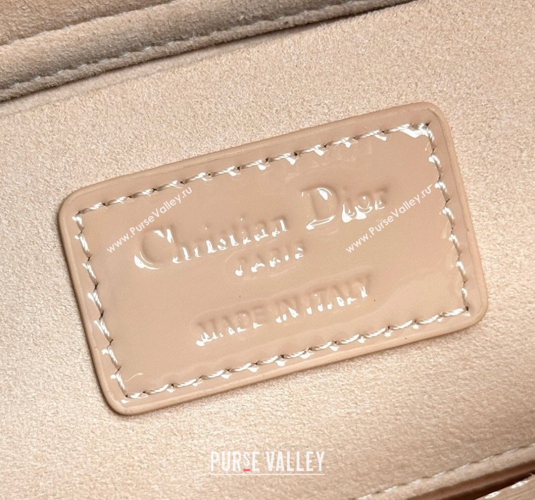Dior Lady D-Joy Small Bag in Nude Pink Patent Calfskin 2024 0806 (XXG-240806009)