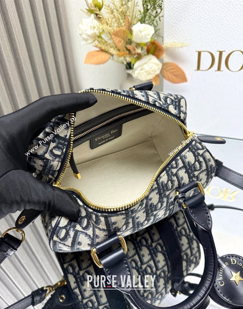 Dior Groove 20 Boston Bag in Blue Oblique Jacquard 2024 (XXG-240805114)