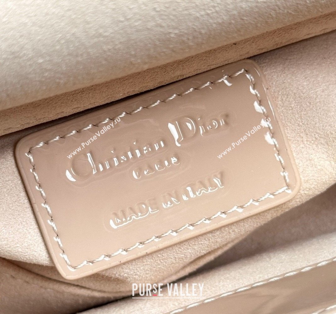 Dior Lady D-Joy Micro Bag in Nude Pink Patent Calfskin 2024 0806 (XXG-240806008)