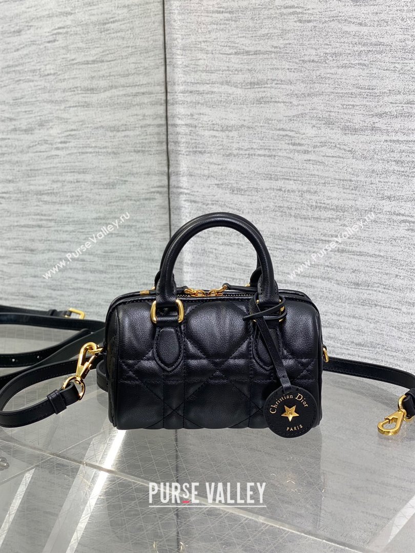 Dior Groove 16 Mini Boston Bag in Black Macrocannage Calfskin 2024 (XXG-240805116)