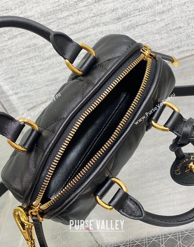 Dior Groove 16 Mini Boston Bag in Black Macrocannage Calfskin 2024 (XXG-240805116)