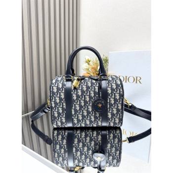 Dior Groove 25 Mini Boston Bag in Blue Oblique Jacquard 2024 (XXG-240805115)