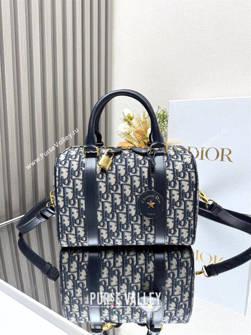 Dior Groove 25 Mini Boston Bag in Blue Oblique Jacquard 2024 (XXG-240805115)