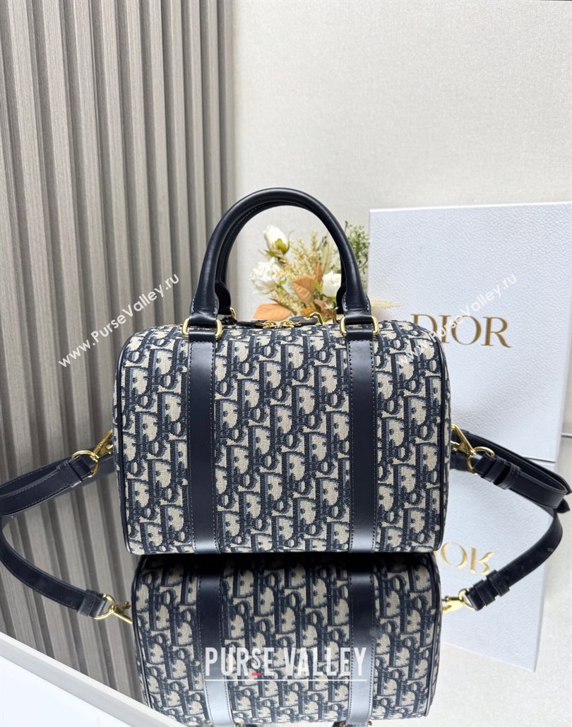 Dior Groove 25 Mini Boston Bag in Blue Oblique Jacquard 2024 (XXG-240805115)