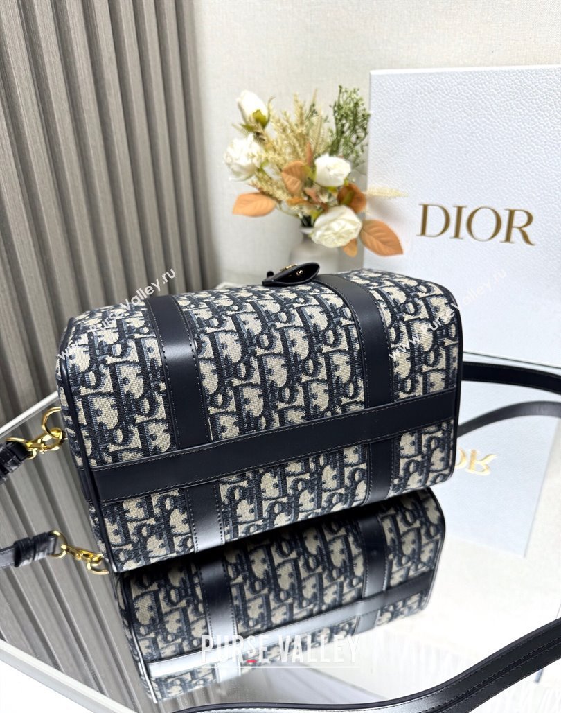 Dior Groove 25 Mini Boston Bag in Blue Oblique Jacquard 2024 (XXG-240805115)