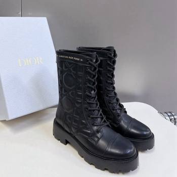 Dior D-Unit Ankle Boots 3.5cm in Quilted Cannage Calfskin Black 2024 (MD-240814028)