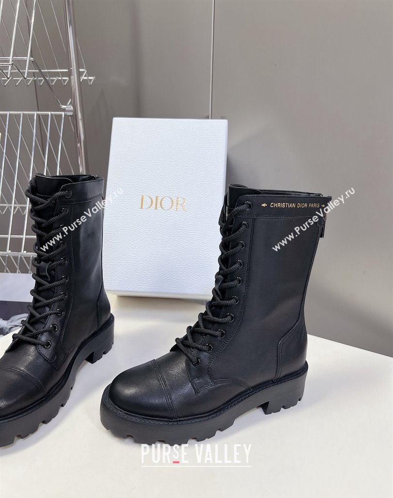 Dior D-Unit Ankle Boots 3.5cm in Calfskin Leather Black 2024 (MD-240814030)