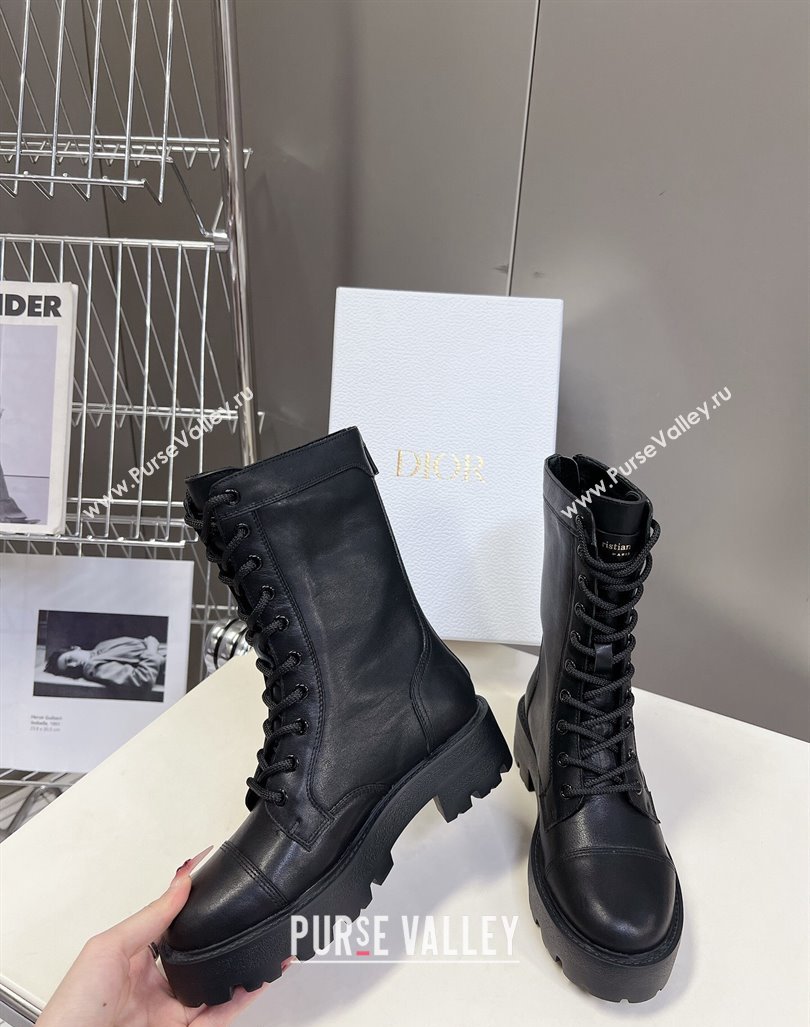 Dior D-Unit Ankle Boots 3.5cm in Calfskin Leather Black 2024 (MD-240814030)