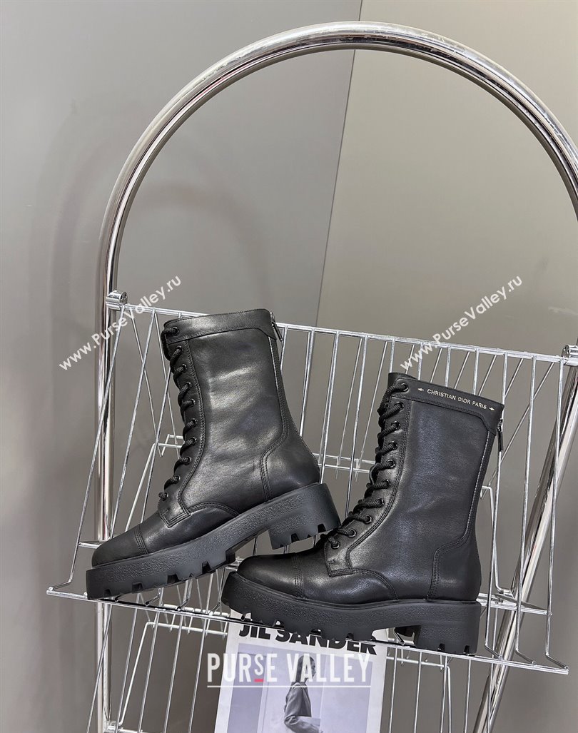 Dior D-Unit Ankle Boots 3.5cm in Calfskin Leather Black 2024 (MD-240814030)