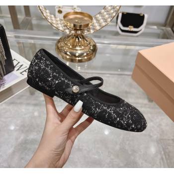 Dior Mary Janes Ballet Flats in Black and White2 Cannage Tweed with Pearl 2024 0814 (MD-240814044)