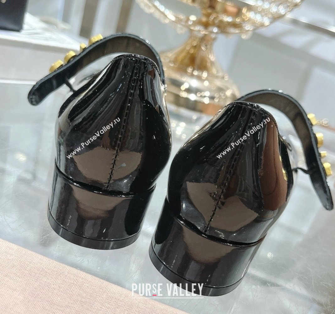 Dior Baby-D Mary Janes Pumps 4.5cm in Patent Leather Black 2024 0814 (KL-240814001)