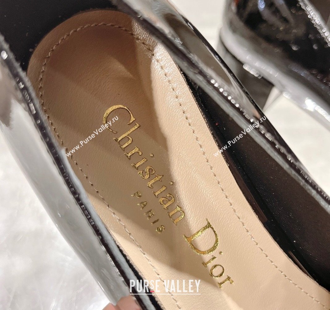 Dior Baby-D Mary Janes Pumps 4.5cm in Patent Leather Black 2024 0814 (KL-240814001)