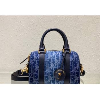 Dior Groove 20 Boston Bag in Blue Oblique Denim 2024 2348 (XXG-240827087)