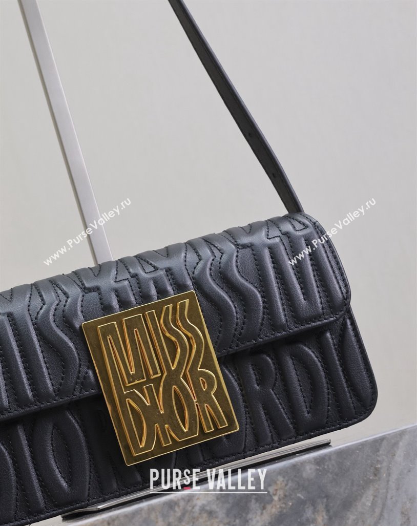 Dior Miss Dior Flap Bag in Quilted Miss Dior Allover Calfskin Black 2024 DR2610 (XXG-240827081)