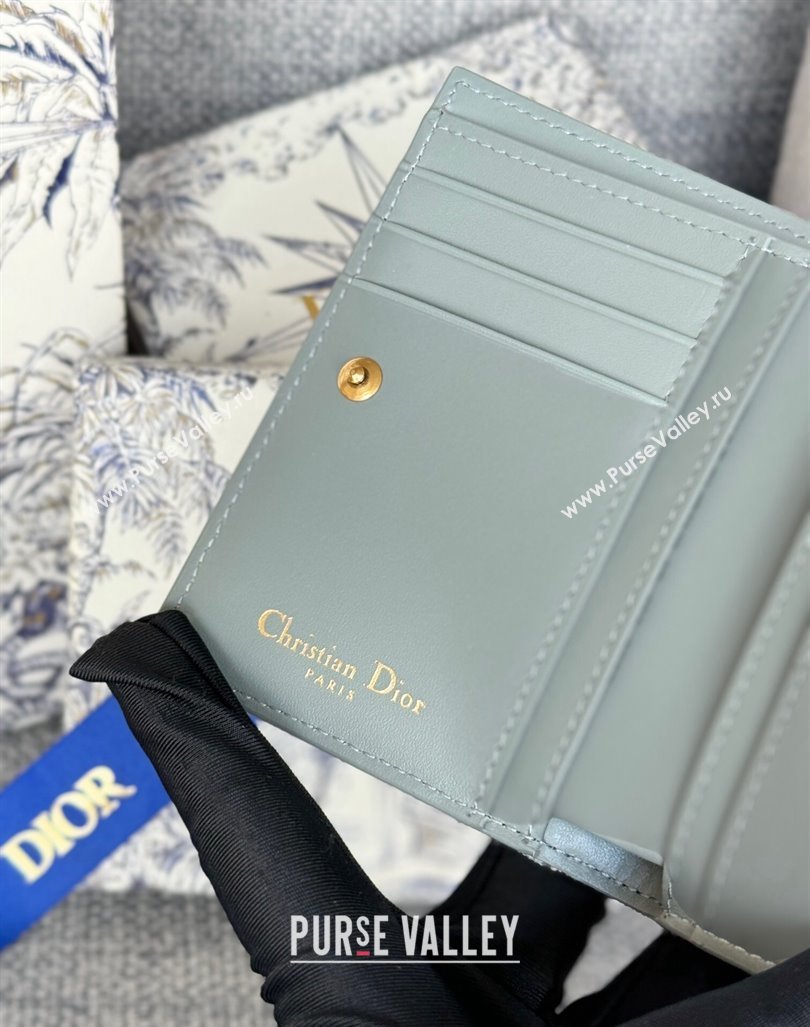 Dior 30 Montaigne Dahlia Wallet in Dior Oblique Jacquard Grey 2024 S5173 (XXG-240827084)