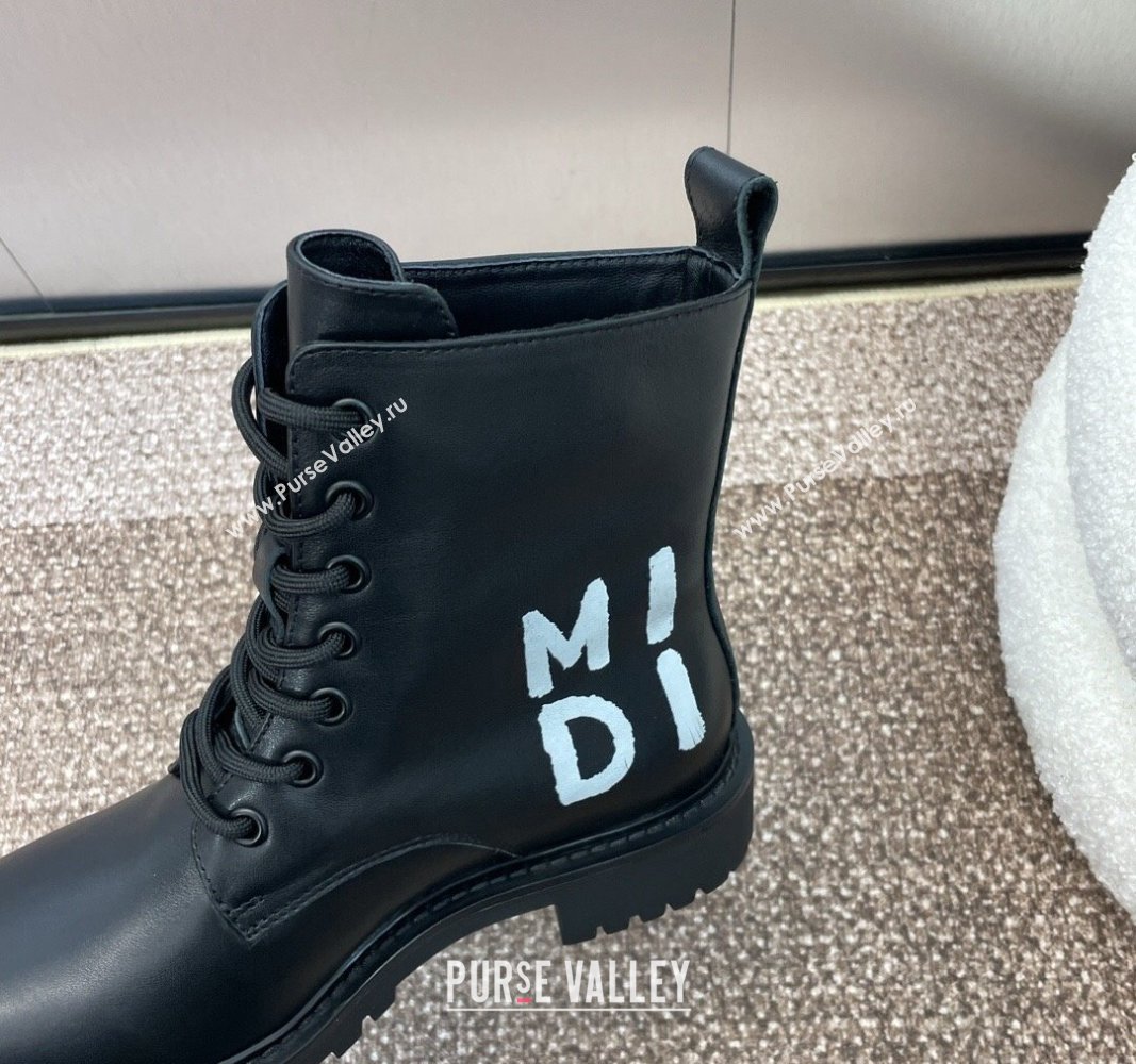 Dior Miss Dior Lace-up Ankle Boots in Calfskin Leather Black 2024 DR090501 (SS-240905001)