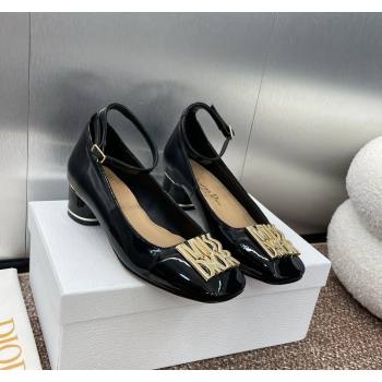 Dior Miss Dior Pump 3.5cm in Patent Calfskin with Ankle Strap Black 2024 (SS-240904124)