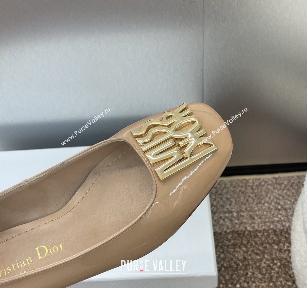 Dior Miss Dior Pump 3.5cm in Patent Calfskin with Ankle Strap Beige 2024 (SS-240904125)