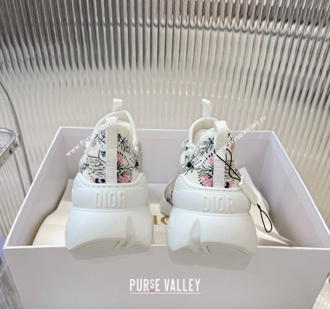 Dior D-Connect Sneaker in White Dragonfly Printed Technical Fabric 2024 0905 (MD-240905043)